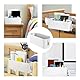 CAAGGMM Bett Organizer zum Einhängen, Hängebett Organizer Aufbewahrungskorb mit 2 Abnehmbarer Haken, Nachttisch Organizer, für Zuhause, Wohnheim, Etagenbett, Büro, Weiß