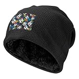 Material: Gorro de punto gofrado con una capa exterior de poliéster y un suave forro de felpa. Suave, transpirable, absorbe el sudor, microelástico, ligero y transpirable. Agradable al tacto y resistente al desteñido. Con nuestro gorro de uso diario, tu cabeza estará cálida, cómoda y con estilo.