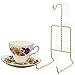 Twisted Gold Tea Cup and Saucer Metal Holder - Set of 2 Stands Displays for Teacups and Saucers - Fine China - 6.5