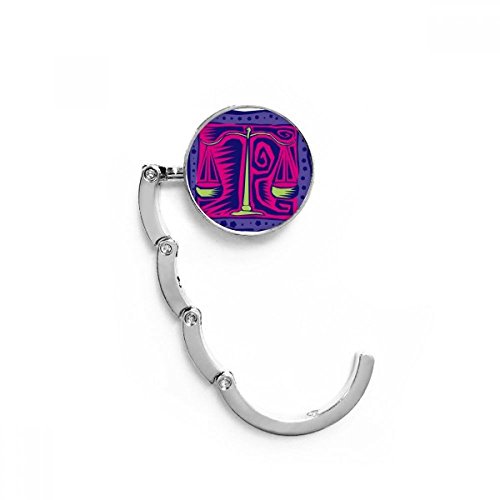 Gancho plegable para bolso de escritorio y soporte colgador portátil con diseño de Libra
