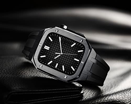 Protégez votre Apple Watch 45mm avec ce kit boîtier métal noir antichoc