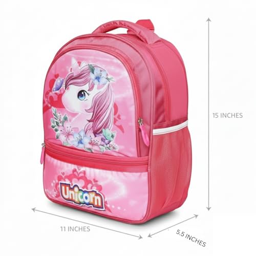 Stylbase Cartoon Printed School Bag for Boys and Girls | Waterproof Backpack Bag for Travelling Sports | Kids Bag Ideal for UKG Nursery 1st Class | School Bags for 5 7 Years 15 Inches