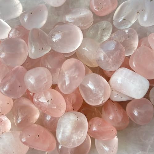 Image of Tumbled Stones, Natural Crystal Healing Stones, Home Office Decor, Aquarium Decorative Pebbles, Vase Fillers (Rose Quartz, 100)