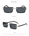 ZERAOKE Unisex Trendy Classic Rimless Square Sunglasses,Trendy Polarized Shades for Driving Outdoor Vacation Street Style-Transparent