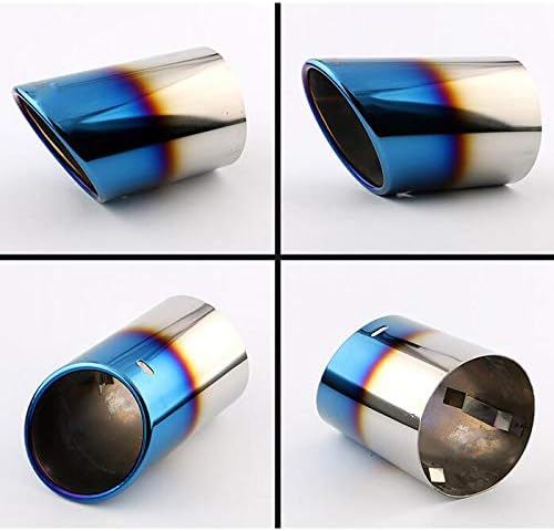 2pcs Blue Stainless Steel Exhaust Tail Rear Muffler Tip Tailpipe Trim compatible For Mazda 3 Hatchback 2014 2015 2016 2017 2018 2019 2020 2021 2022 2023 2024 2025