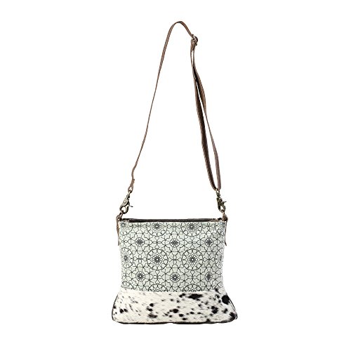 Myra Bag Green Floral Upcycled Canvas Shoulder Bag S-11962