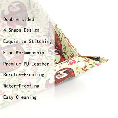 Siarnew PU Leather Jewelry Tray, Valet Tray Catchall Storage Dish Plate, Entryway Desk Organizer for Phone, Keys, Wallet, Watch - Sloth