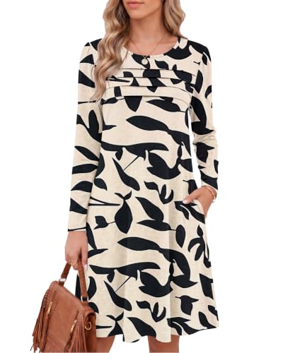 Image of MOLERANI Womens Long Sleeve Dress Round Neck Midi Dress ABL S