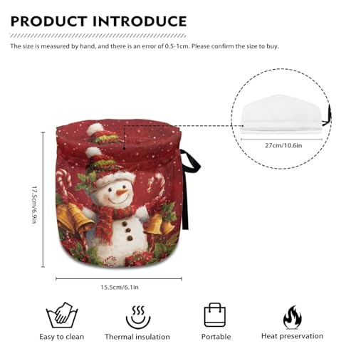 Image of Christmas Tea Cozy Cover Insulated Dust Cover for Teapot Snowman Tea Pot Covers for Keeping Warm Kettle Protector Washable Portable Kitchen Decoration Gift for Christmas