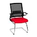 Produktbild hjh OFFICE 732080 Besucherstuhl Inventor V Stoff/Netzrücken Schwarz Rot Stuhl Freischwinger mit Lordosenstütze