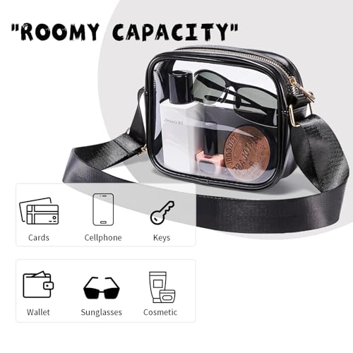 Clear Crossbody Bag for Women, Shoulder Bags Stadium Approved Transparent Purse for Concerts Sport Events Game4