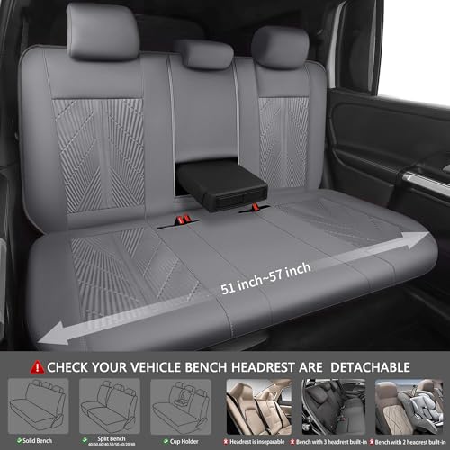 Image of CAR PASS Waterproof Car seat Covers Full Sets Neoprene Wetsuit, All-Weather Non-Slip Durable, Universal Fit for SUV Sedans Trucks Vans Automotive, Armrest Airbag Compatible, 3D Emboss All Gray