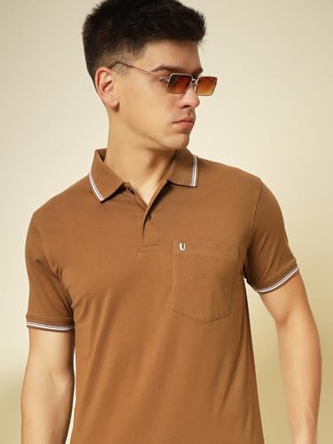 Image of UNIBERRY Men's Cotton Half Sleeves Solid Polo Neck T-shirt-MT4-BG 4XL