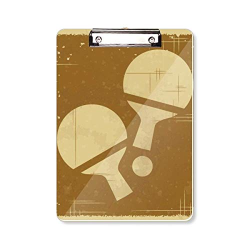 Presse-papiers A4 ping-pong design sport avec pince métallique rigide