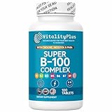 Super B-100 Complex – All B Vitamins Including B12, B1, B2, B3, B5, B6, B7, B9, Folate – High Potency B-Vitamins with Choline, Inositol & PABA – Energy & Metabolism Support – 100 Tablets