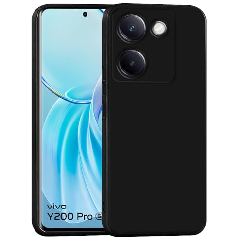 Image of Back Cover for Vivo Y200 Pro 5G / Y300 Plus 5G | Full Camera Protection | Premium Liquid Silicon Case | Flexible Bumper Case for Vivo Y200 Pro 5G / Y300 Plus 5G (Black)