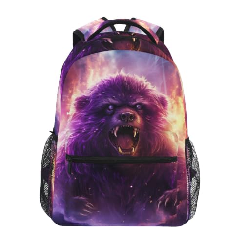 Feu violet bandoulière sacs cartable au design ours graphique