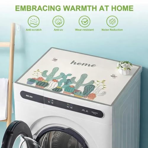 Image of Homecloud Non-Slip Washing Machine Mat - Durable Waterproof Protective Cover for Washer & Dryer, Dust-Resistant Mat Ideal for Laundry Room & Kitchen Appliances | 60x60 cm (Green)