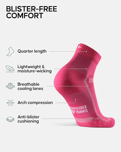 Image of DANISH ENDURANCE Ultra-Comfort Quarter Running Socks, Performance Socks, Men & Women - 3 or 5 Pack