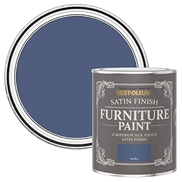 Rust-Oleum Blue Furniture Paint in Satin Finish - Ink Blue 750ml