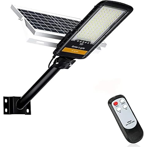 Farola Solar LED Kingwei 80W con Panel Solar y Mando a Distancia Cover
