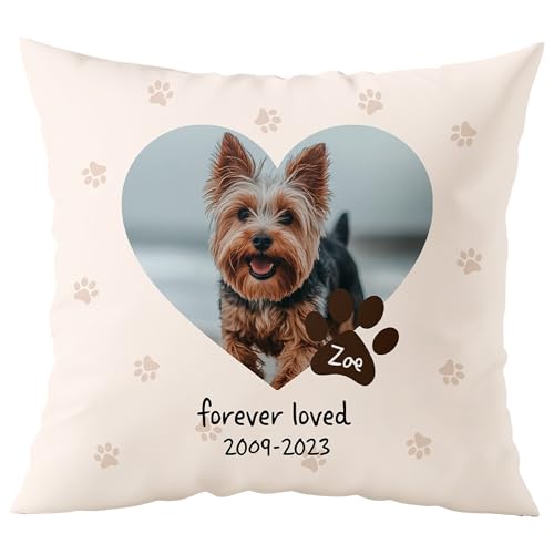 Custom Pillow - Pet Memorial Gifts for Dogs and Cats - Personalized Memorial Throw Pillow Remembrance Gift - USA Family Made with Love (16