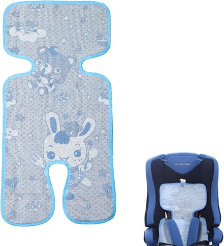 Colchoneta Silla Paseo Universal, Funda de Asiento de Cochecito de Verano, Colchoneta de Cochecito, Funda Carro bebe Verano, Reduce la Sudoración y Mantiene al Niño Fresco, Azul