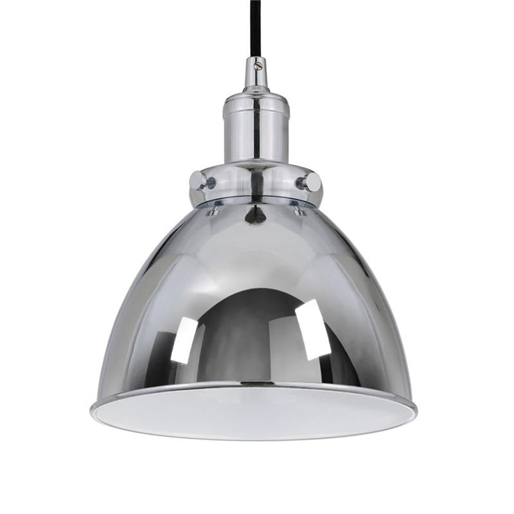 Madison 8" Wide Pendant with Metal Shade in Polished Nickel/Polished Nickel