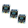APKLVSR 3 pièces OLED Module 0.96 Pouces 12864 128x64 Pilote IIC I2Série,OLED Display Module 12864 128 x 64 Pilote Carte d'affichage IIC I2C Série Auto-Lumineuse pour Arduino PI (Bleu et Jaune)