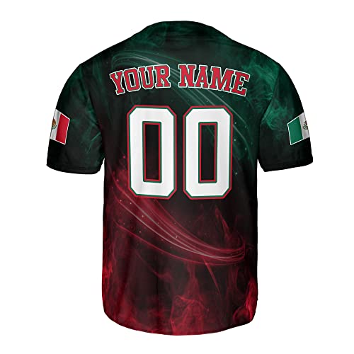 Camiseta personalizada de béisbol Mexico para hombres miniatura 5