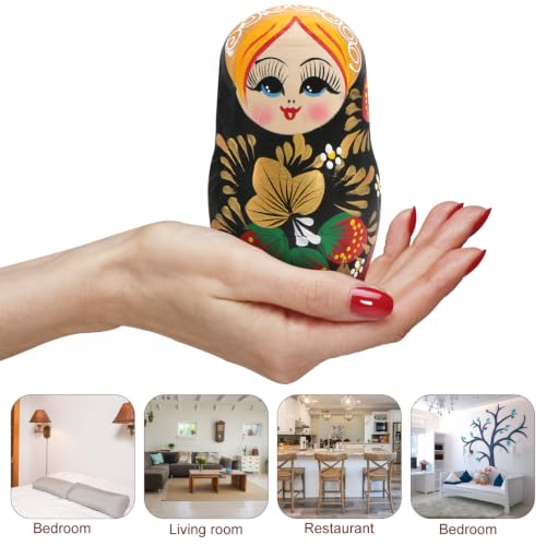 Tomaibaby 5 Stücke Holz Matroschka Puppen Figuren Valentinstag Deko Objekt Matrjoschka Dekofigur Matryoshka Russische Holzfiguren Spielzeug Silvester Tischdeko für Hochzeit Geschenke