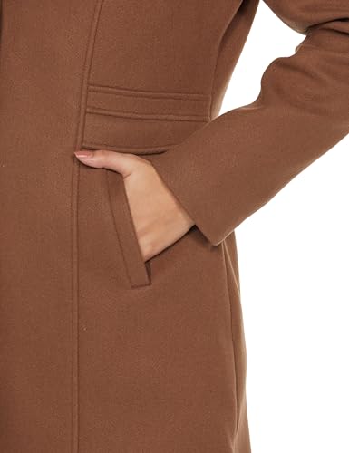 Image of Qube By Fort Collins Women's Semi-Long Tweed Coat with Knitted Finish - Elegant Winter Outerwear for Casual and Formal Looks