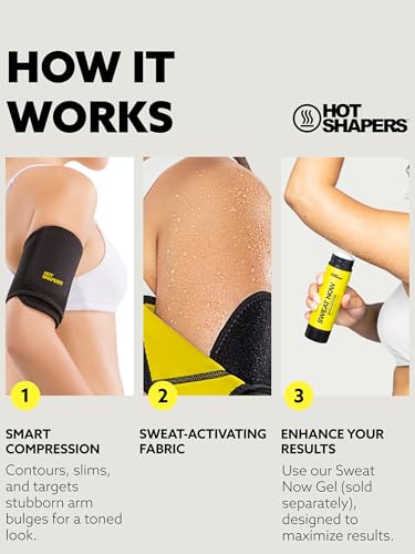 HOT SHAPERS Women’s Arm Trimmers – Sweat-Enhancing Slimming Sleeves for Toned Arms & Upper Body Contouring with Phone Pocket3