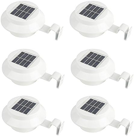 iSunMoon 6 Pack Gutter Solar Lights Outdoor LED Gutter Lights Solar Powered for Fence Roof Gutter Garden Yard Wall Lamp