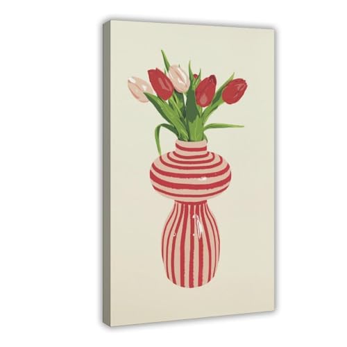 Tableau tulipe abstrait déco murale raffinée 40,6x61 cm