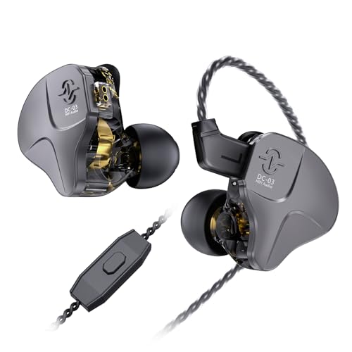 Image of H HIFIHEAR CCZ DC03 IEM Earphones Gaming Earbuds, Gun, with Mic | Iems For Gaming Music,In Ear Monitor Headphones, Wired Earbuds,1DD Powerful Bass HiFi,Noise Cancelling