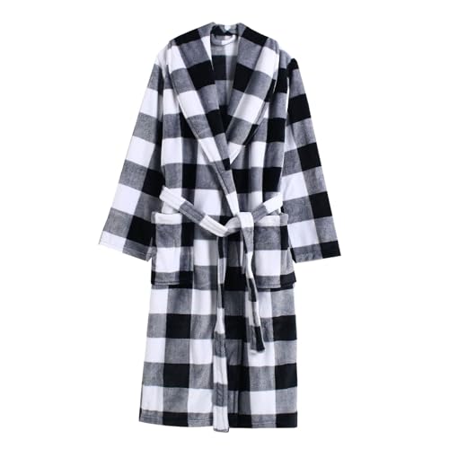 Generisch Albornoz mujer con capucha y ropa de dormir kimono albornoz sauna kimono bata de casa albornoz mangas albornoz con capucha 2 bolsillos cinturón ligero con cuello en V profundo, Lb22gris,