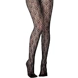 Black Patterned Nylon Spandex Hosiery - One Size Fits All - (Pack Of 1) - Perfect For Casual & Formal Occasions