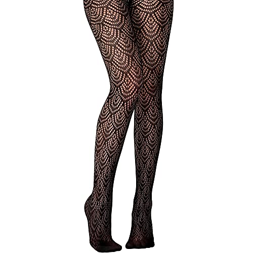 Black Patterned Nylon Spandex Hosiery - One Size Fits All - (Pack Of 1) - Perfect For Casual & Formal Occasions