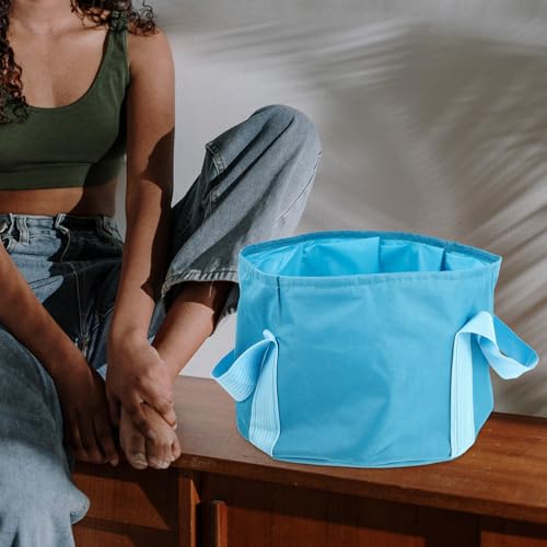 Balde plegable para spa de pies portátil azul miniatura 5