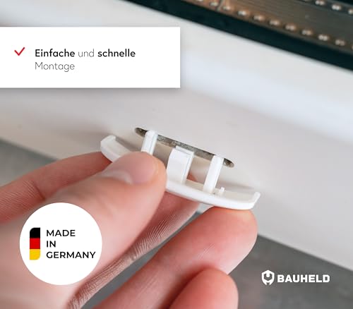 BAUHELD Fenster-Wasserschlitzkappen 25-30 mm [30 Stück] - Made in Germany - Abdeckung gegen Kondenswasser an Lüftungsschlitz Löcher - Abdeckkappen aus Kunststoff - Als Insektenschutz - Weiß