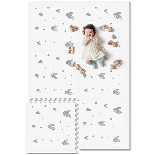 Image of PIGLOG XL Baby Play Mat-72”x 48” Puzzle Play Mat,with 6 Foam Floor Tiles,Waterproof,Interlocking Foam Baby Mat for Babies&Toddlers,Expandable Tiles with Edges,Tummy Time Mat(Love)