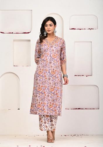 Image of FABNEX kurta set for women | Women Kurta | Women Kurta Sets Kurtis | Women Kurta Pant Set | Women Kurta Pant Set Women Kurti Set with Pant (K-65-66)