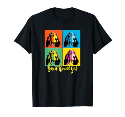 Estilo pop art de Basset Hound Girl Camiseta