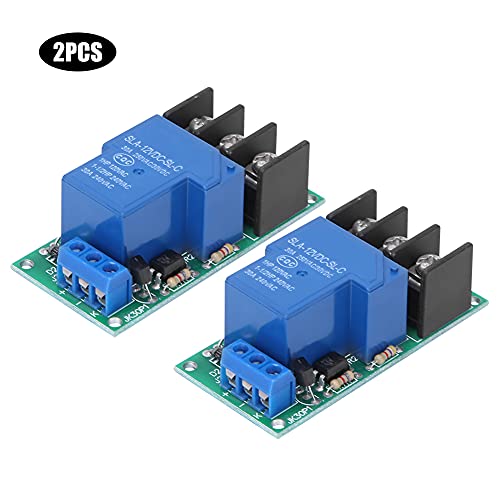 Garosa 2pcs 1-Way Time Relay Module with Optocoupler Isolation 30A Relay Expansion Module Low Level Trigger with Optocoupler Isolation 12VDC 80mA
