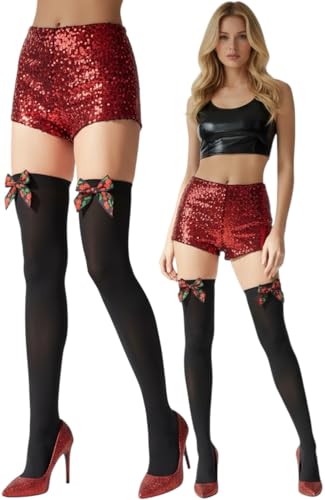 Image of ToBeInStyle Women's Seamless Thigh High Nylon Stocking With Opaque Band