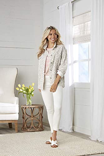 Mud Pie Womens Shaw Boyfriend Jacket White, White, Large Us #TOP2