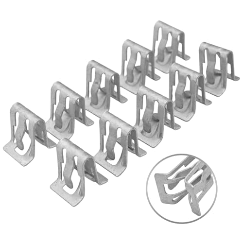 FACAIIO Lot de 10 clips de fixation en métal pour intérieur de voiture, boucles de fixation argentées pour tableau de bord et console pour fils et câbles automobiles