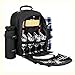 Cadywolf Picknick-Rucksack für 4 Personen, Set mit isolierter wasserdichter Tasche für Familie, Outdoor, Camping (schwarz)