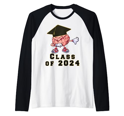 Clase de graduación de dabbing de 2024 Regreso a la escuela último año Camiseta Manga Raglan